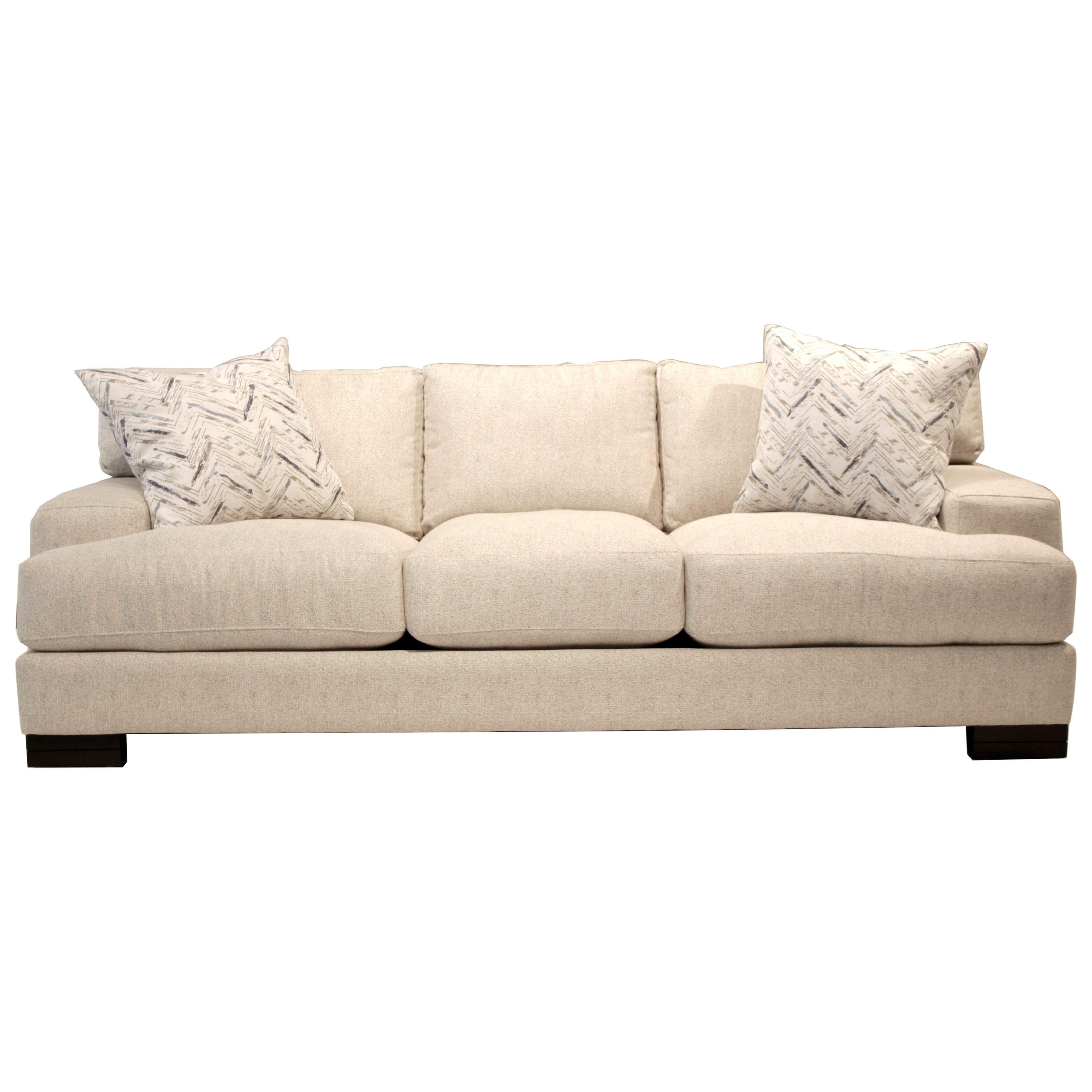 Jonathan Louis Burton Modern Sofa with Low Track Arms and Exposed Wood